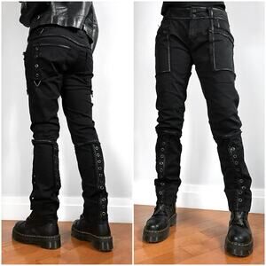 Y2K Lip Service Return of the Thunderdome Black Pants Goth Gothic Sz 32 Vintage